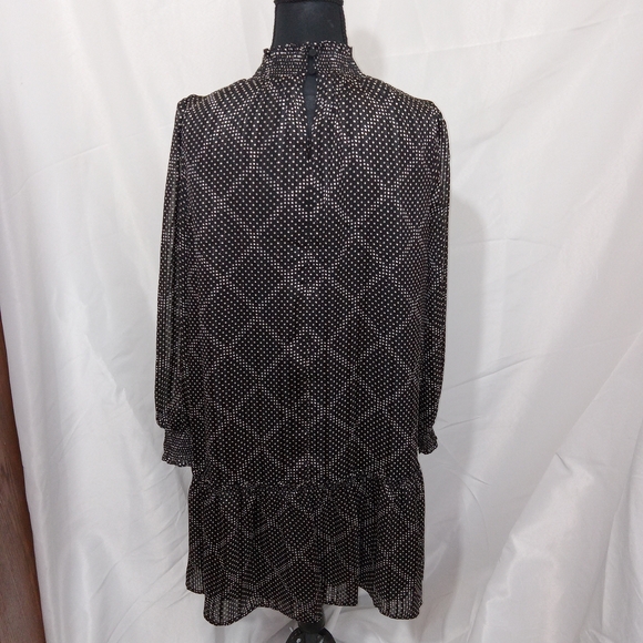 J Crew Factory Women's Ruffle Tiered Mini LS Smocked Neck Dress NEW Sz S $118 - Picture 3 of 13